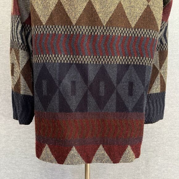 David Paul Southwestern Jacket Womens L Burgundy Aztec Tribal Country Rodeo Vtg - Picture 9 of 16